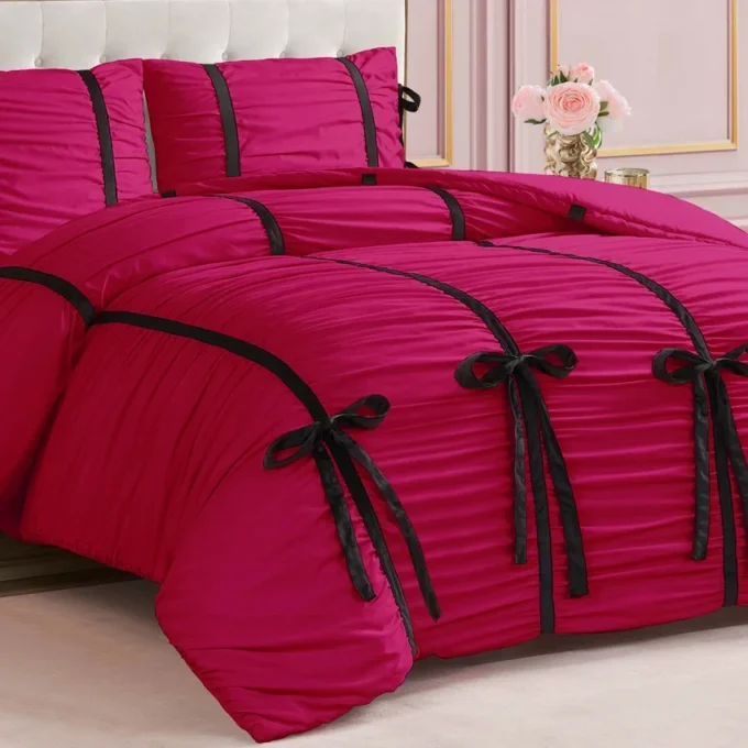 Amelie Bows Ruched Comforter Set