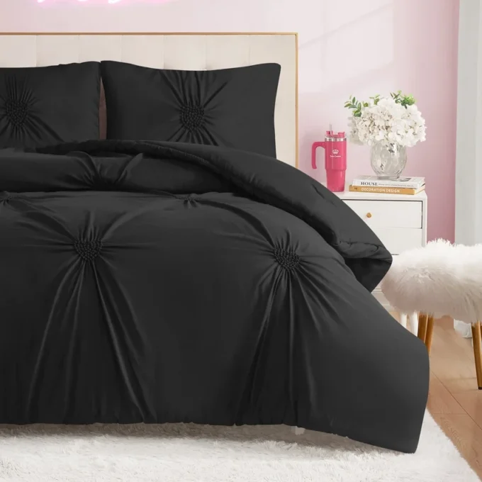 Amora Gathered Heart Comforter Set