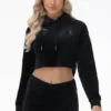 Big Bling High Low Cropped Hoodie