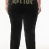 Bride Customizable Big Bling Velour Track Pants