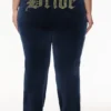 Bride Customizable Big Bling Velour Track Pants