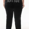 Bride Customizable Big Bling Velour Track Pants