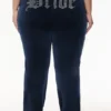 Bride Customizable Big Bling Velour Track Pants