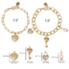 Charm Bracelet Set with Heart and Key Charms