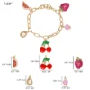 Cherry & Fruit Charm Bracelet