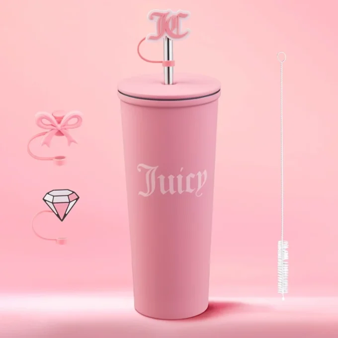 Couture Hydration Stainless Steel Tumbler Cup 6-Piece Set