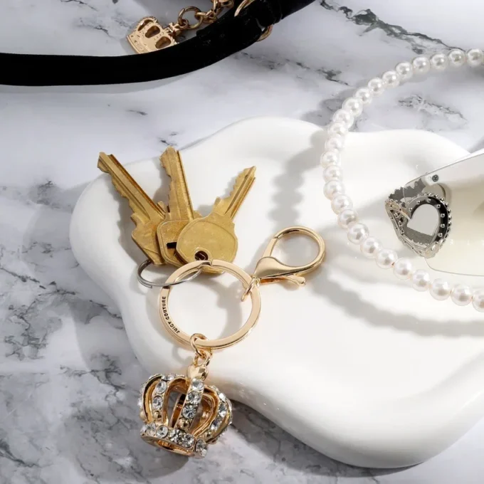 Crown Charm Rhinestone Keychain Bag Charm