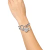 Crystal Heart Charm Toggle Bracelet