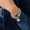 Double Chain Heart Padlock Bracelet