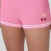 Embroidered Tipped Sweater Shorts