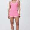 Embroidered Tipped Tank Top
