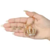 Gold-Tone Crystal Crown Keychain Bag Charm & Earring Set