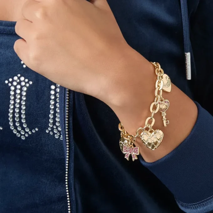 Heart & Key Charm Bracelet