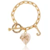 Heart Stone & J Charm Bracelet