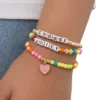 Kids Choose Juicy Heart Charm 3 Piece Stretch Beaded Bracelet Set