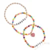 Kids Choose Juicy Heart Charm 3 Piece Stretch Beaded Bracelet Set