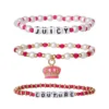 Kids Crown Charm 3 Piece Stretch Beaded Bracelet Set