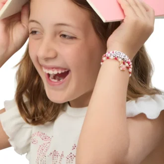 Kids Crown Charm 3 Piece Stretch Beaded Bracelet Set