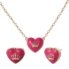 Kids Crown Logo Heart Pendant Necklace