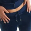 Aquarius Customizable Big Bling Velour Track Pants