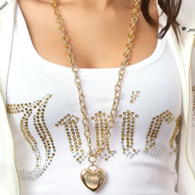 Long Heart Pendant Necklace
