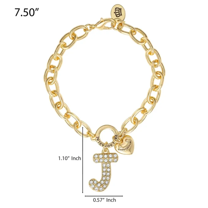 Pava Initial Charm Bracelet, Letter J