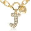 Pava Initial Charm Bracelet, Letter J