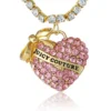 Pink Pava Heart Pendant Necklace