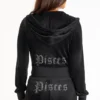 Pisces Customizable Big Bling Velour Hoodie