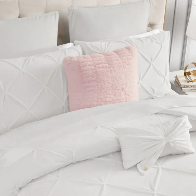 Pleated Faux Fur Decorative Pillow