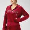 Plus-Size Front Mixed Crystals Velour Hoodie