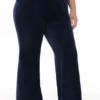 Plus-Size Hollywood Scottie Snap Pocket Cotton Velour Track Pants
