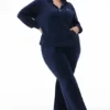 Plus-Size Hollywood Scottie Snap Pocket Cotton Velour Track Pants