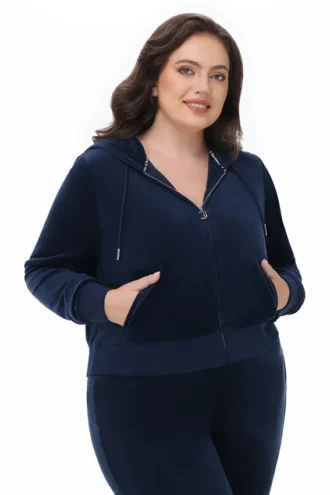 Plus-Size Og Big Bling Velour Hoodie