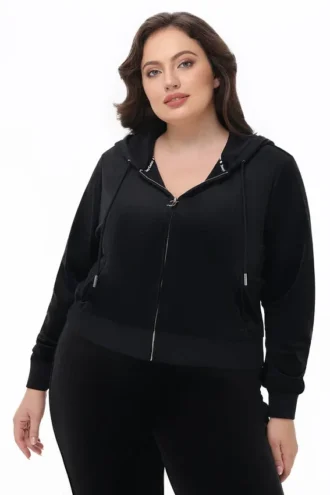 Plus-Size Og Big Bling Velour Hoodie