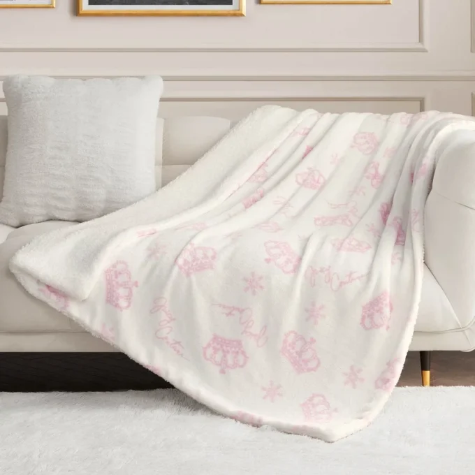 Plush Reversible Sherpa Throw Blanket