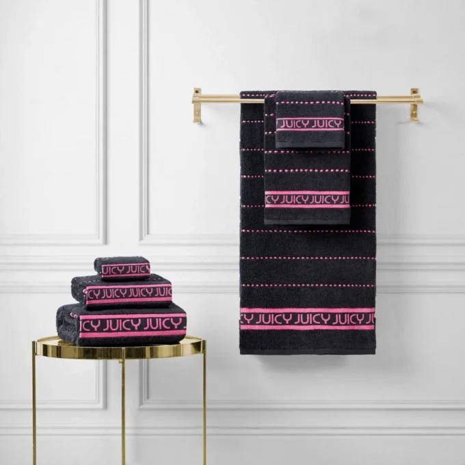 Plush Stripe Bath Towel Set