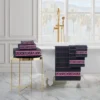 Plush Stripe Bath Towel Set