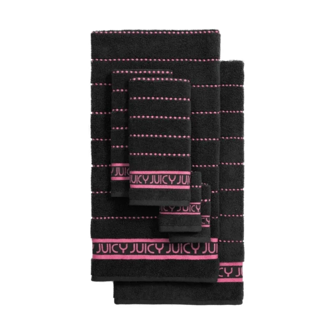 Plush Stripe Bath Towel Set