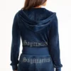 Sagittarius Customizable Big Bling Velour Hoodie