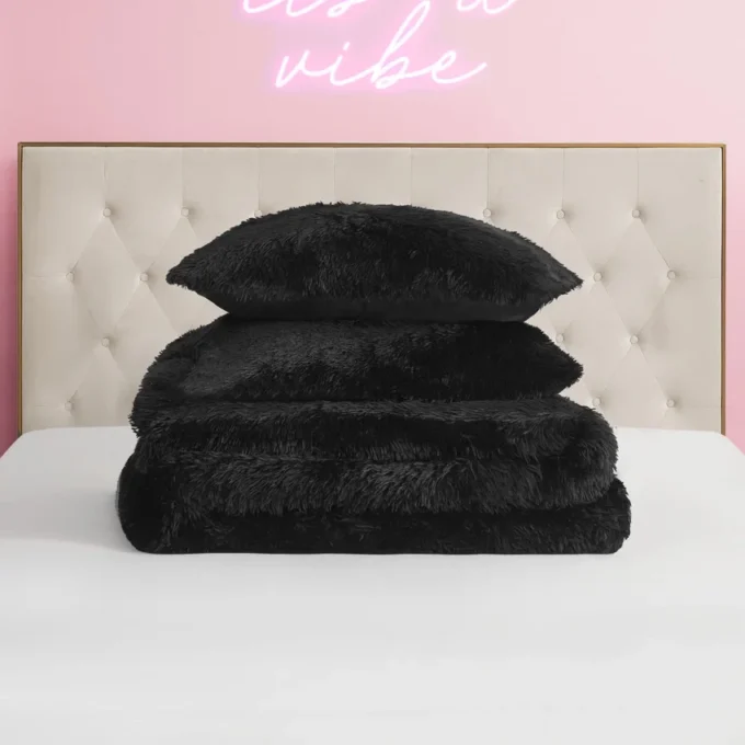 Shaggy Faux Fur Comforter Set
