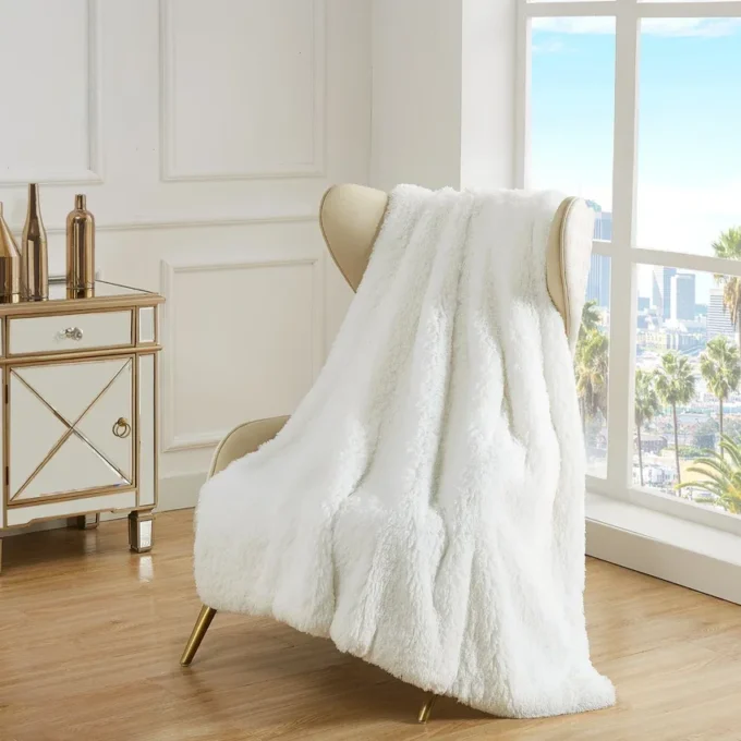 Shaggy Faux Fur Plush Blanket