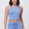 Small Bling High Neck Crop Tank