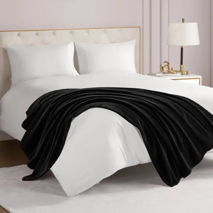 Solid Plush Throw Blanket