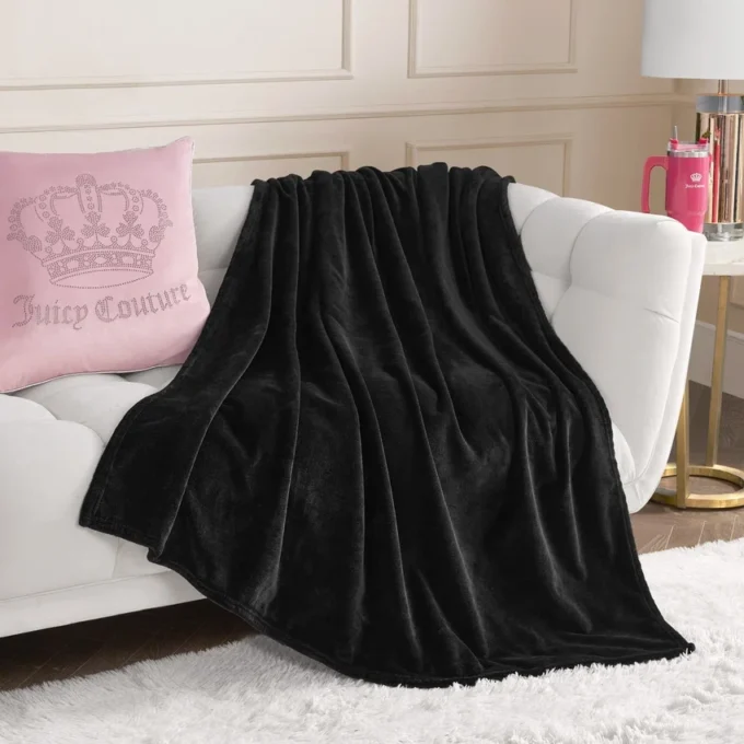 Solid Plush Throw Blanket