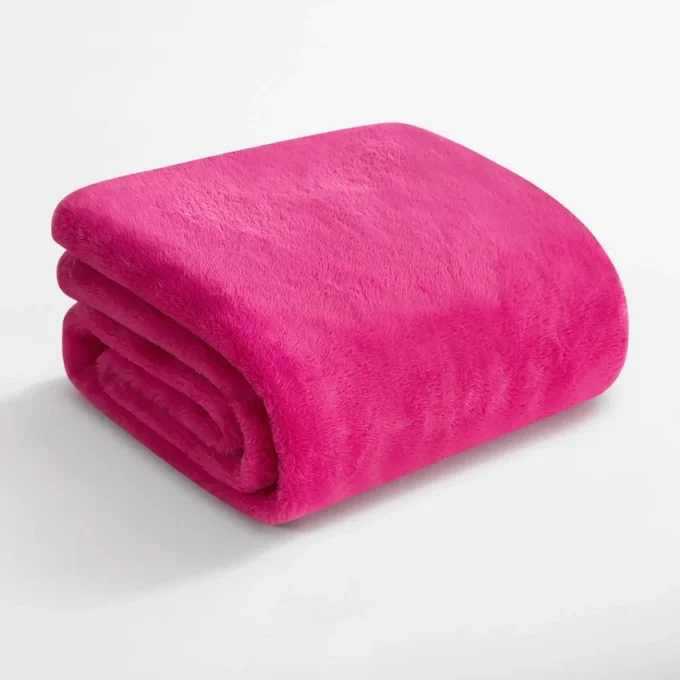 Solid Rabbit Mink Faux Fur Throw Blanket