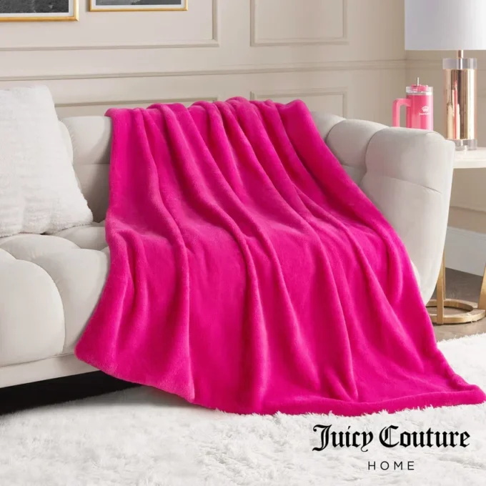 Solid Rabbit Mink Faux Fur Throw Blanket