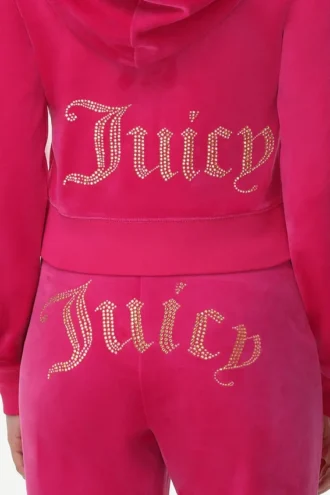 Technicolor Customizable Big Bling Velour Hoodie