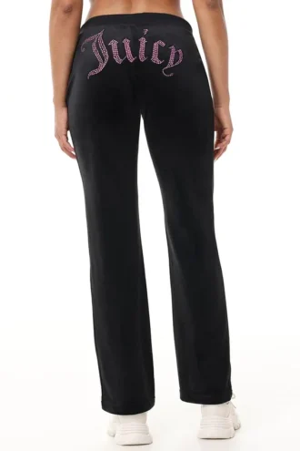 Technicolor Customizable Big Bling Velour Track Pants