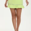 Towel Terry Mini Skirt with Lace Trim